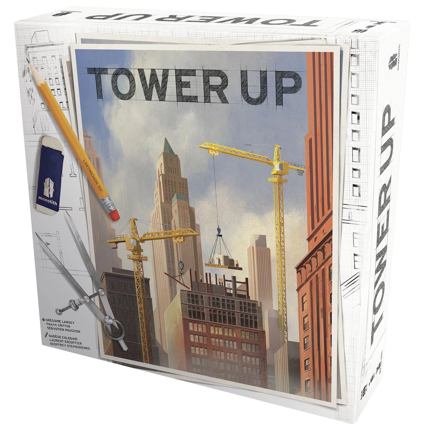 : Tower up - City Building Board Game, Competitive Strategy, Urban Construction Plannning, Family, Ages 8+, 2-4 Players, 30 Min