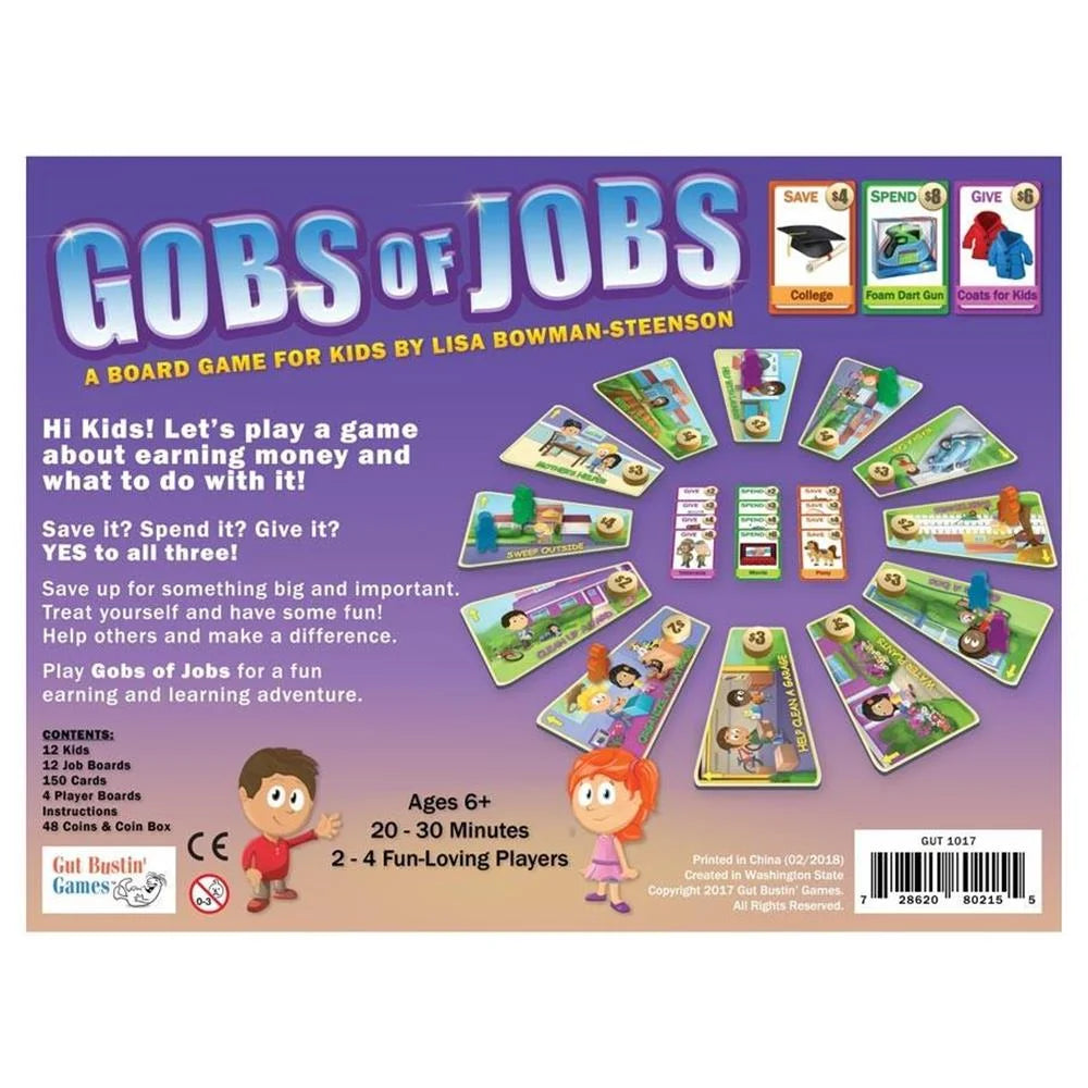 Gut Bustin Games GUT1017 Gobs of Jobs Board Game