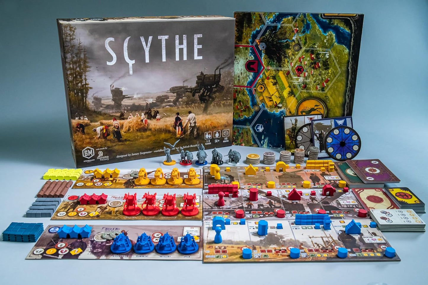 : Scythe (Base Game) | an Engine-Building, Area Control Strategy Board Game Set in Dieselpunk 1920S Europe for Adults and Family | 1-5 Players, 115 Mins, Ages 14+
