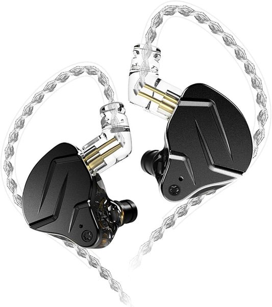 KZ ZSN PRO X Hifi in Ear Monitor, 1BA 1DD Earbud Headphone Dual Driver Drummer Musician Earphone Stereo Headset with Removable C Pin Cable for Church (NO Mic, Dark Black)