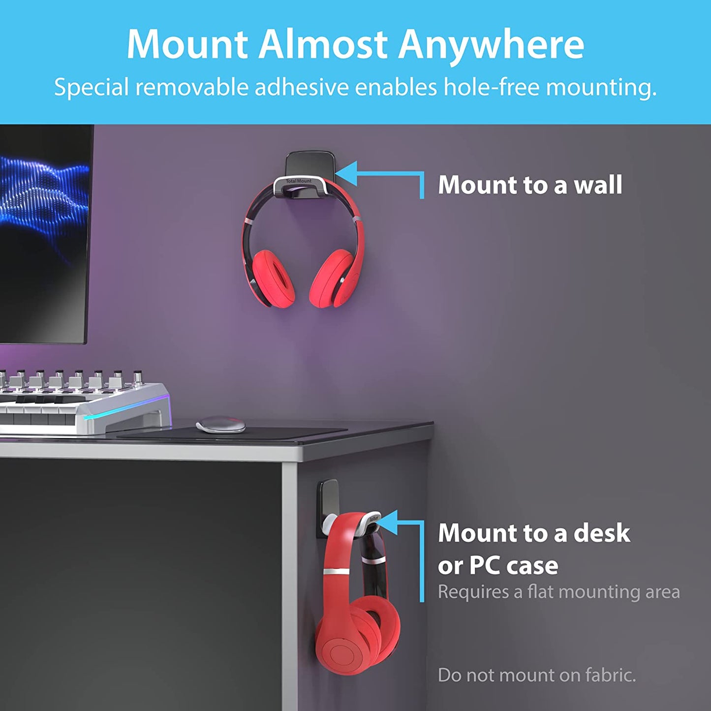 Headphone Hanger Removable Adhesive