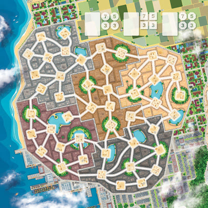 : Tower up - City Building Board Game, Competitive Strategy, Urban Construction Plannning, Family, Ages 8+, 2-4 Players, 30 Min