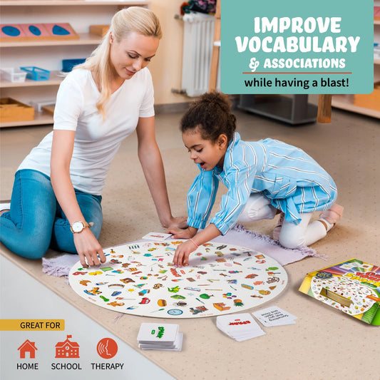 Matching Game Preschool Board Games for Kids 2-In-1 Picture Cards, Match and Category Games, Fun Family Game, Educational Games for Kids 3 and Up