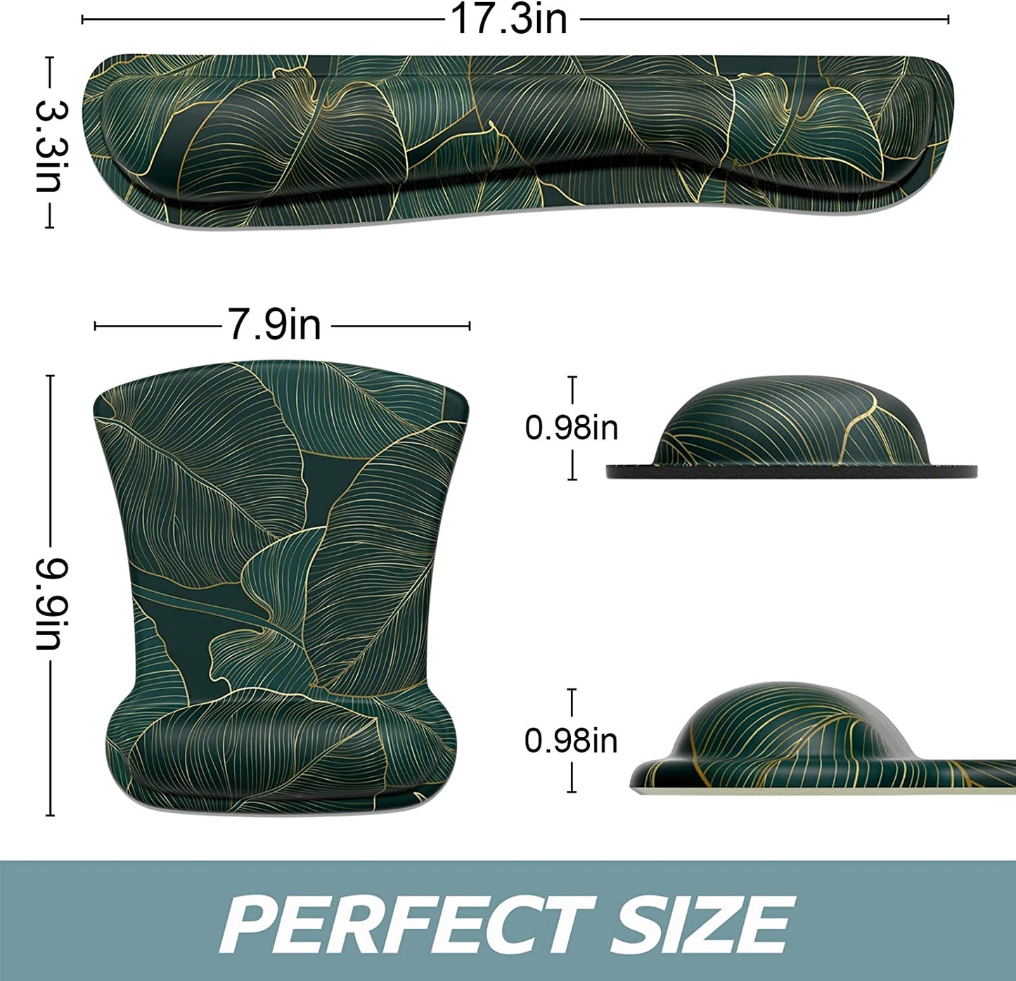 Mouse Pad Wrist Support Keyboard Wrist Rest Pad Ergonomic Mousepad Non-Slip Memory Foam Keyboard Pad Easy Typing Pain Relief Perfect for PC Laptop Gaming Office,Palm Texture