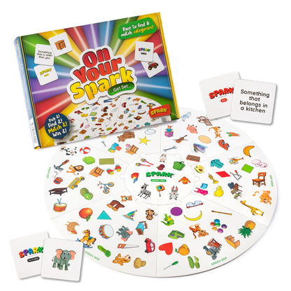 Matching Game Preschool Board Games for Kids 2-In-1 Picture Cards, Match and Category Games, Fun Family Game, Educational Games for Kids 3 and Up