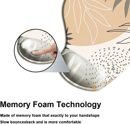 Mouse Pad with Wrist Support Gel Mouse Pad with Wrist Rest,Comfortable Computer Mouse Pad for Laptop,Pain Relief Mousepad with Non-Slip Rubber Base,9 X 10 In,Brown Leopard Print