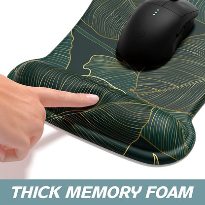 Mouse Pad Wrist Support Keyboard Wrist Rest Pad Ergonomic Mousepad Non-Slip Memory Foam Keyboard Pad Easy Typing Pain Relief Perfect for PC Laptop Gaming Office,Palm Texture