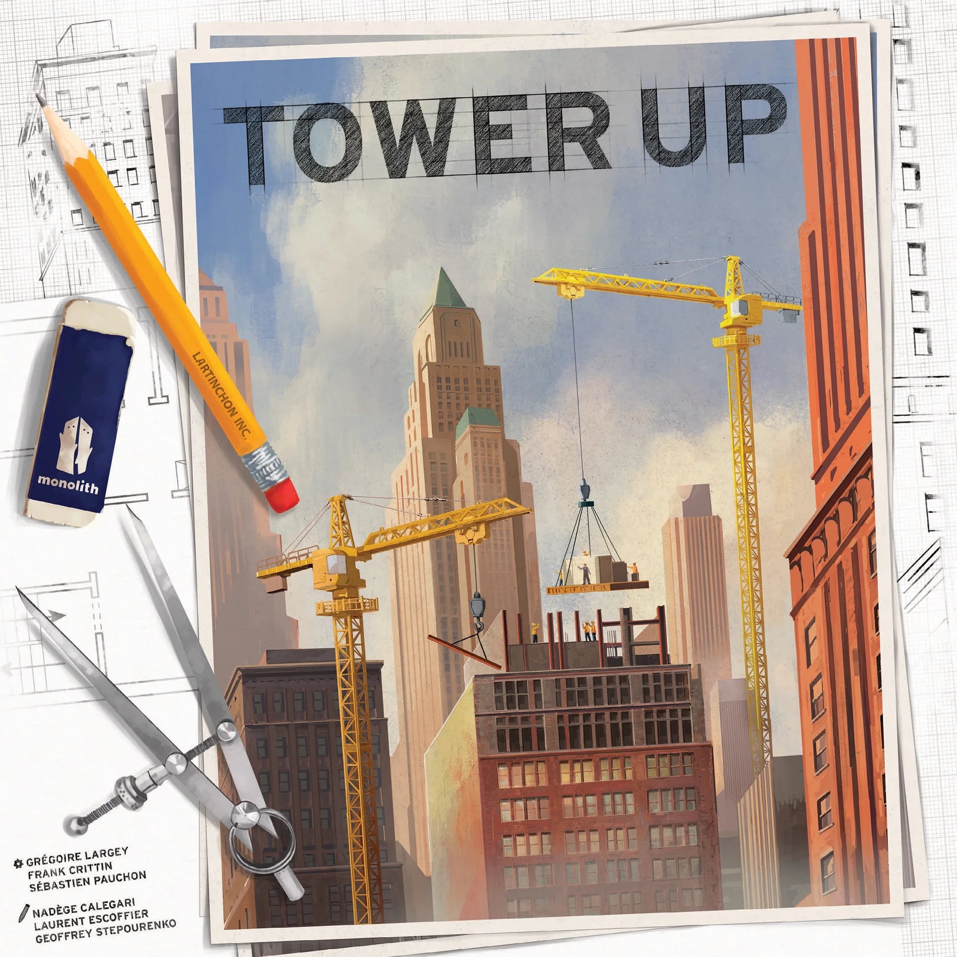 : Tower up - City Building Board Game, Competitive Strategy, Urban Construction Plannning, Family, Ages 8+, 2-4 Players, 30 Min