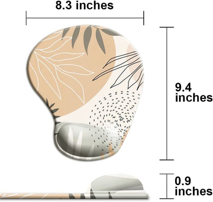 Mouse Pad with Wrist Support Gel Mouse Pad with Wrist Rest,Comfortable Computer Mouse Pad for Laptop,Pain Relief Mousepad with Non-Slip Rubber Base,9 X 10 In,Brown Leopard Print