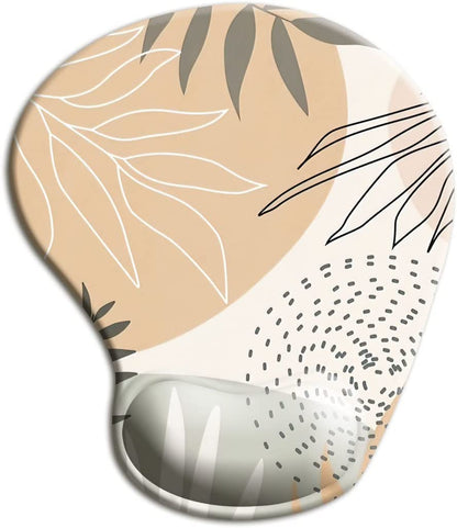 Mouse Pad with Wrist Support Gel Mouse Pad with Wrist Rest,Comfortable Computer Mouse Pad for Laptop,Pain Relief Mousepad with Non-Slip Rubber Base,9 X 10 In,Brown Leopard Print