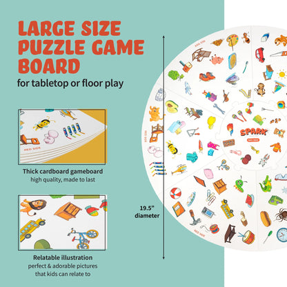 Matching Game Preschool Board Games for Kids 2-In-1 Picture Cards, Match and Category Games, Fun Family Game, Educational Games for Kids 3 and Up