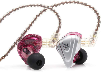 KZ ZSX 5BA+1DD 6 Driver Hybrid In-Ear Hifi Earphones with Zinc Alloy Faceplate, 0.75Mm 2 Pin Detachable Cable for Audiophile Musician (With Mic, Purple)